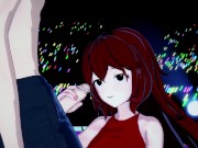 Girlfriend deep throating cock and swallowing cum on stage - Friday Night Funkin Hentai 2/16