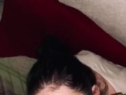  18yo teen sucking cock with cum on her face 12/16