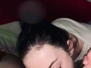  18yo teen sucking cock with cum on her face 13/16