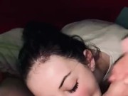  18yo teen sucking cock with cum on her face 14/16