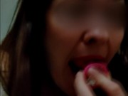 Lika Lax licks anal plug and fucks herself between floors in hotel 3/16