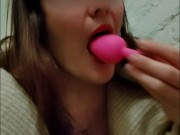 Lika Lax licks anal plug and fucks herself between floors in hotel 6/16