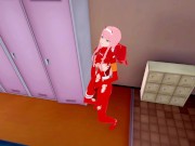 Zero Two в экзоскелете ласкает свою киску трясётся и кончает | женсая раздевалка [3d hentai] 4/16