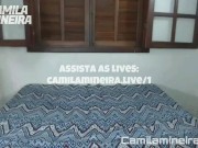 Morena traindo o marido corno na live AO VIVO pra todo mundo ver, Ficou com a buceta cheia de porra. 3/16