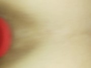 Снял проститутку шлюху и трахаю её на кровати с пробкой в попке и в чулках 16/16