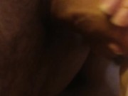 Снял проститутку шлюху и трахаю её на кровати с пробкой в попке и в чулках 5/16