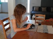 I piss on my girlfriend while she has breakfast 3/16