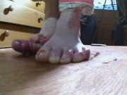 BBW SCHOLLS & BAREFOOT COCK CRUSH WITH CUM SHOT 2 15/16