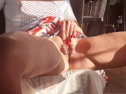 Horny Pierced Babe Gets Huge Public Squirt in a Restaurant