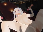 3D HENTAI Emilia fucks with three guys at once 3/16