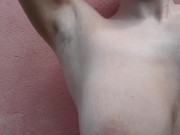 Armpit Fetish, Hairy Armpits and Hairy Pussy, Big Natural Boobs Tease 10/16
