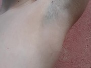 Armpit Fetish, Hairy Armpits and Hairy Pussy, Big Natural Boobs Tease 14/16