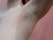 Armpit Fetish, Hairy Armpits and Hairy Pussy, Big Natural Boobs Tease 4/16