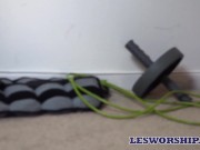 Fit Ebony Babe Ana Foxxx Has Been Working Out With Her Sexy Blonde Gym Buddy 1/16