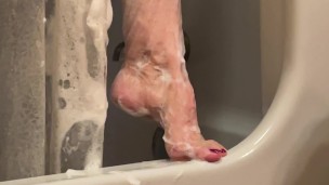 Step Aunt JOI in Shower Jack Off Spying On Best Legs Feet Tits