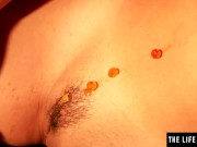 Decadent cutie eats caviar as she masturbates to a wild orgasm 10/16