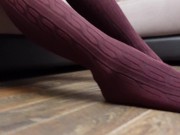 Schoolgirl Show Feet in Knee Socks and Change Dress knee socks Nylon Pantyhose foot fetish 11/16