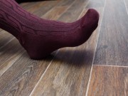 Schoolgirl Show Feet in Knee Socks and Change Dress knee socks Nylon Pantyhose foot fetish 13/16