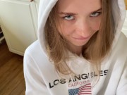 Russian bitch wanted burger sauce and got a lot of cum. Hd blowjob 12/16