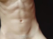 Skinny sexy nude girl abdominals fitness model 5/16