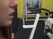 HUNT4K Cuckold for cash permits hunter to fuck his GF in the empty gym 14/16