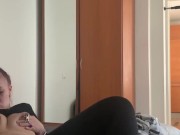 18 old  girl with hairy pussy masturbates and cums 4/16