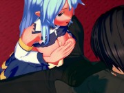 Aqua getting fucked hard then given a facial - Konosuba Hentai. 3/16