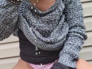 Peeing in my pink panties on the porch and slurping it all up 10/16