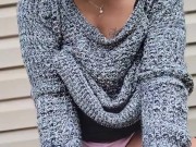 Peeing in my pink panties on the porch and slurping it all up 11/16