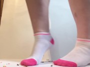 Giantess Gleefully Crushing Shrunken Men Under Her Socks! 14/16
