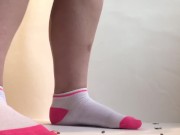Giantess Gleefully Crushing Shrunken Men Under Her Socks! 16/16