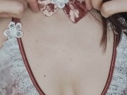 Lika Lax plays with strawberries in her mouth and fucks herself in the throat 1/16