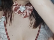 Lika Lax plays with strawberries in her mouth and fucks herself in the throat 6/16