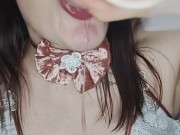 Lika Lax plays with strawberries in her mouth and fucks herself in the throat 7/16