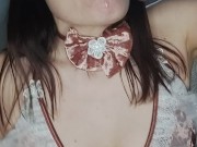 Lika Lax plays with strawberries in her mouth and fucks herself in the throat 8/16