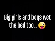⭐ Big Girls And Boys Wet The Bed Too!  Cute Bedwetting Together Watching TV 1/16