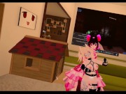 Dommy mommy plays with bitch, VRChat, Lovense, Long distance sex 4/16