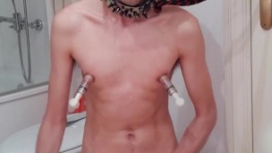 sxephoto Vacuum on slave's nipples