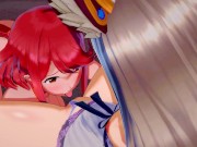 Pyra licking Nia's pussy. (Xenoblade Chronicles 2 Hentai) 8/16