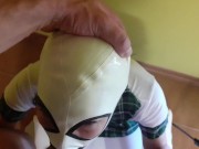 The throater 2021: he fucks the throat of a masked schoolgirl. Spitting and moaning blowjob 9/16