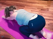 Blowjob in YOGA PANTS & CREAMPIE in my Wet Pussy 🔹 Real Amateur MY BLUE APPLE 2/16