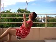 Depraved housewife swinging without panties on a swing FULL VIDEO 1/16