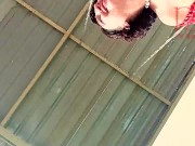 Cute housewife has fun without panties on the swing Slut swings and shows her perfect pussy 3 13/16