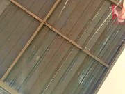 Cute housewife has fun without panties on the swing Slut swings and shows her perfect pussy 3 5/16