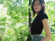 My girlfriend wanted spontaneous sex in a forest grove right next to the path where people pass 4K 2/16