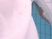 Andrejka gets naked and horny in the swimming pool