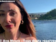 Ava Moore - Exhibition et baise hard en extérieur au Pont du Gard - Final Ejac Faciale 16/16