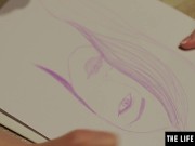 See her fingers go deep in her unshaven pussy as she masturbates 2/16