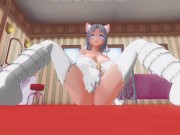 3D HENTAI Yumi strokes her pussy with her paws 11/16
