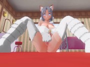 3D HENTAI Yumi strokes her pussy with her paws 4/16